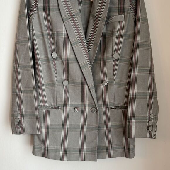 Cabi #5470 Women’s Sleuth Plaid Long Double oversized Breasted Blazer Size 8 EUC - Picture 6 of 14